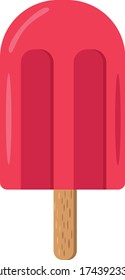 ice cream lolly flat style. fruit sorbet, berry bright color