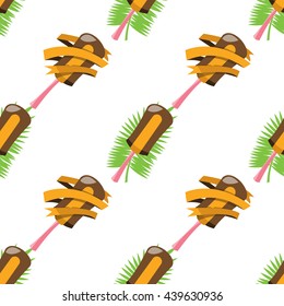 Ice cream lolly seamless pattern for design surface. Desserts and sweets theme.