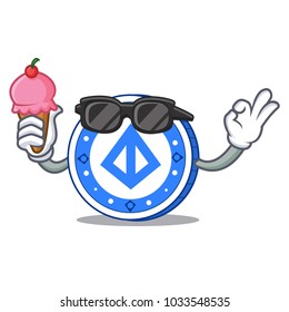 With ice cream loopring coin character cartoon
