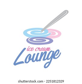 Ice Cream Lounge Logo, icon, Vector illustration Art