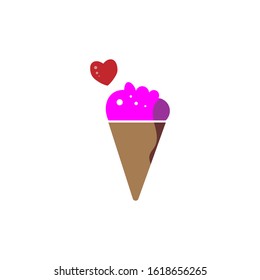 Ice Cream Love Icon design template