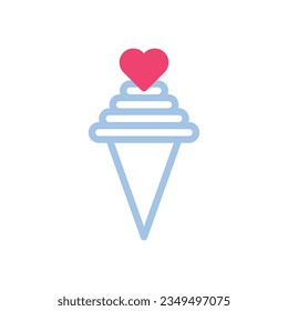 Ice cream love icon duotone blue pink style valentine illustration vector element and symbol perfect.