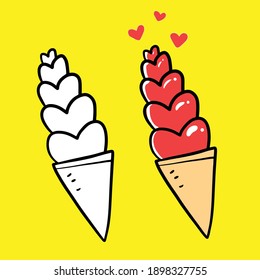 ice cream love icon illustration cartoon 