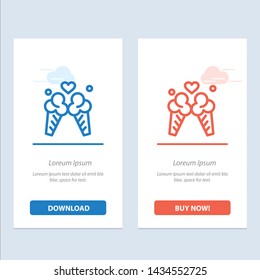 Ice Cream, Love, Travel, Sweet  Blue and Red Download and Buy Now web Widget Card Template