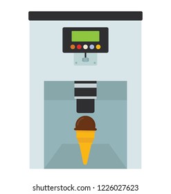 
An ice cream machine to get frozen sundae cone from a vending machine 
