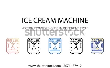 ice cream Machine icon design with white background stock illustration