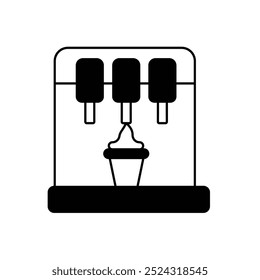 ice cream machine icon with white background vector stock illustration