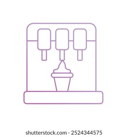 Eis-Maschine-Symbol auf weißem Hintergrund, Vektorgrafik