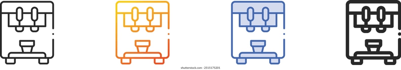 ice cream machine icon.Thin Linear, Gradient, Blue Stroke and bold Style Design Isolated On White Background