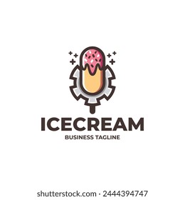 ice cream machine logo vector