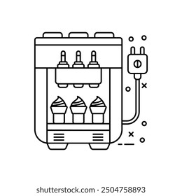 Ice Cream Machine Outline Icon, Vector illustration