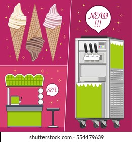 ice - cream machine. Set for Shop. small branches. Create a Business. Extra income.