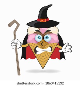 The Ice Cream magician mascot character. vector illustration