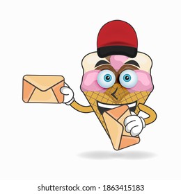 The Ice Cream mail deliverer mascot character. vector illustration