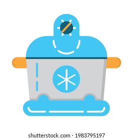 Ice Cream Maker Flat Icon Vector. Kitchen Small Appliances Sign. Household Tools Symbol For App, Web. Cooking Equipment For Ice Is Shown.