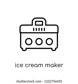 ice cream maker icon. Trendy modern flat linear vector ice cream maker icon on white background from thin line Electronic devices collection, outline vector illustration