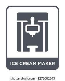 ice cream maker icon vector on white background, ice cream maker trendy filled icons from Electronic devices collection, ice cream maker simple element illustration