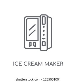 ice cream maker linear icon. Modern outline ice cream maker logo concept on white background from Electronic Devices collection. Suitable for use on web apps, mobile apps and print media.