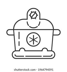 Ice Cream Maker Pixel Perfect Icon Vector. Kitchen Small Appliances Line Sign. Household Tools Symbol For App, Web. Cooking Equipment For Bread Is Shown.