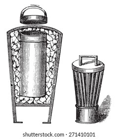 Ice cream makers ice for office, vintage engraved illustration.
