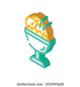 vector de icono isométrico del mango de helado. signo de mango helado. ilustración de símbolo aislado