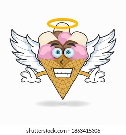 Ice Cream mascot angel character . vector illustration