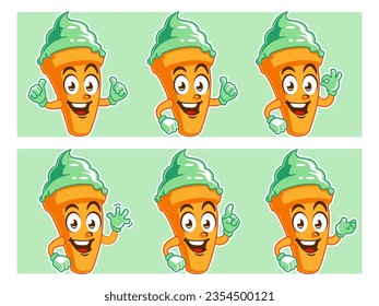 Ice cream mascot character cartoon