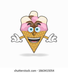 Ice Cream mascot character with smile expression. vector illustration