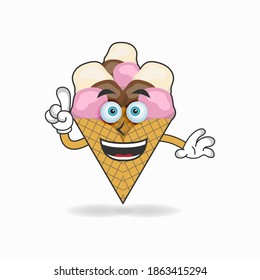 Ice Cream mascot character with smiling expression. vector illustration