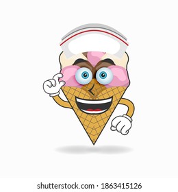 The Ice Cream mascot nurse character. vector illustration