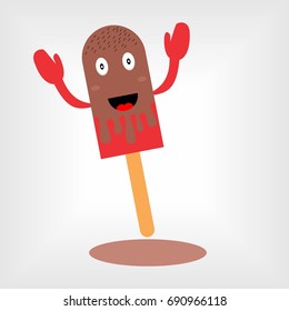 Ice Cream Mascot. Vector 
