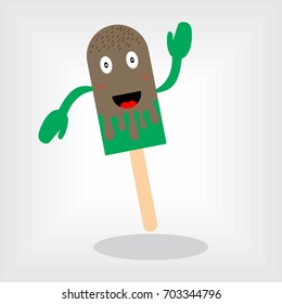 Ice Cream Mascot. Vector Illustration