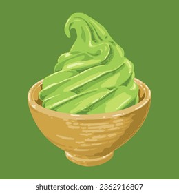 ice cream matcha in bowl