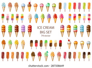 Ice Cream mega set. 74 hand drawn vector images.