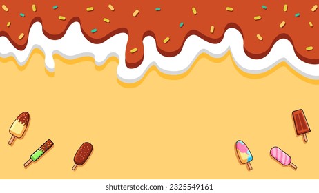 ice cream melted background vector.