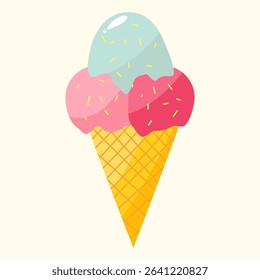 ice cream melted scoop cone 