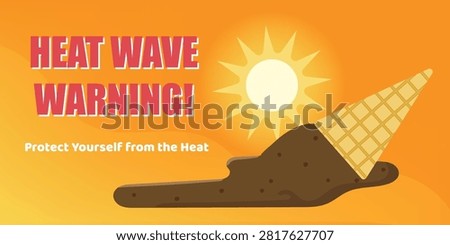 The ice cream is melting heat wave poster illustration