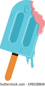 Eiscreme schmilzt im Sommer, Vektorgrafik