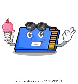 With ice cream memory card character cartoon