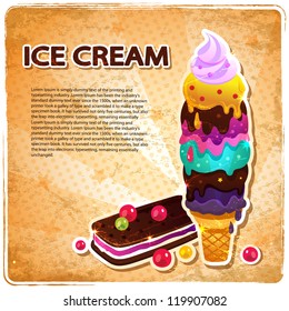 Ice cream menu