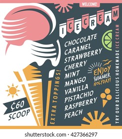 Ice cream menu template
