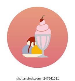 Ice cream and milkshake minimalistic vector illustration.