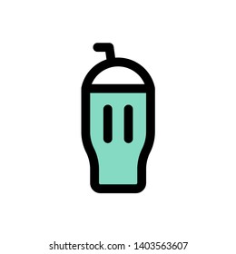 Ice cream milkshake vector illustration, Sweets filled icon editable outline