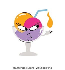 Ice cream Milkshake vector Sticker. Eps 10 file