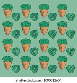 ice cream with mint flavor. the pattern of ice cream and mint. packaging with mint color background