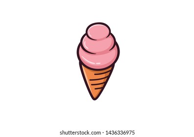 Ice Cream, Modern design, Vector icon.  Cartoon style illustration 01