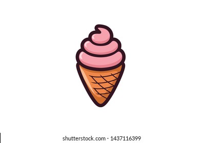 Ice Cream, Modern design, Vector icon. Cartoon style illustration 05