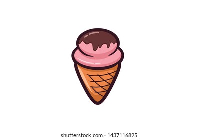 Ice Cream, Modern design, Vector icon. Cartoon style illustration 06
