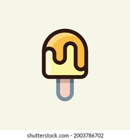 Ice cream modern flat illustration. Ice cream vector design element.  Summer concept design.