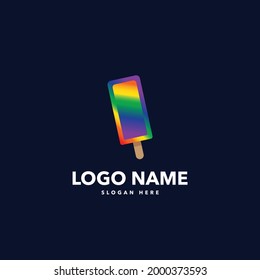 ice cream modern logo design 